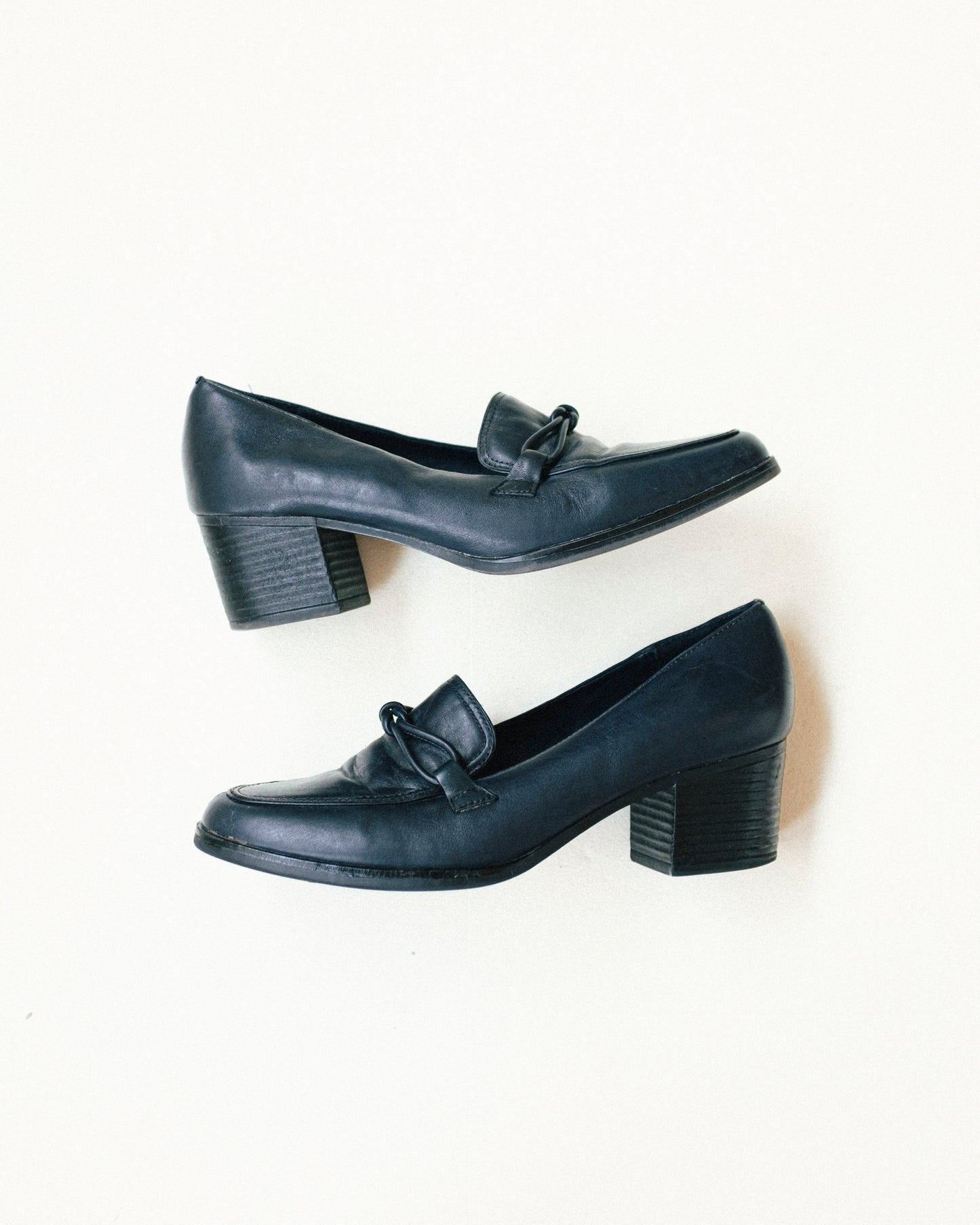 Navy Heel Loafers 7.5