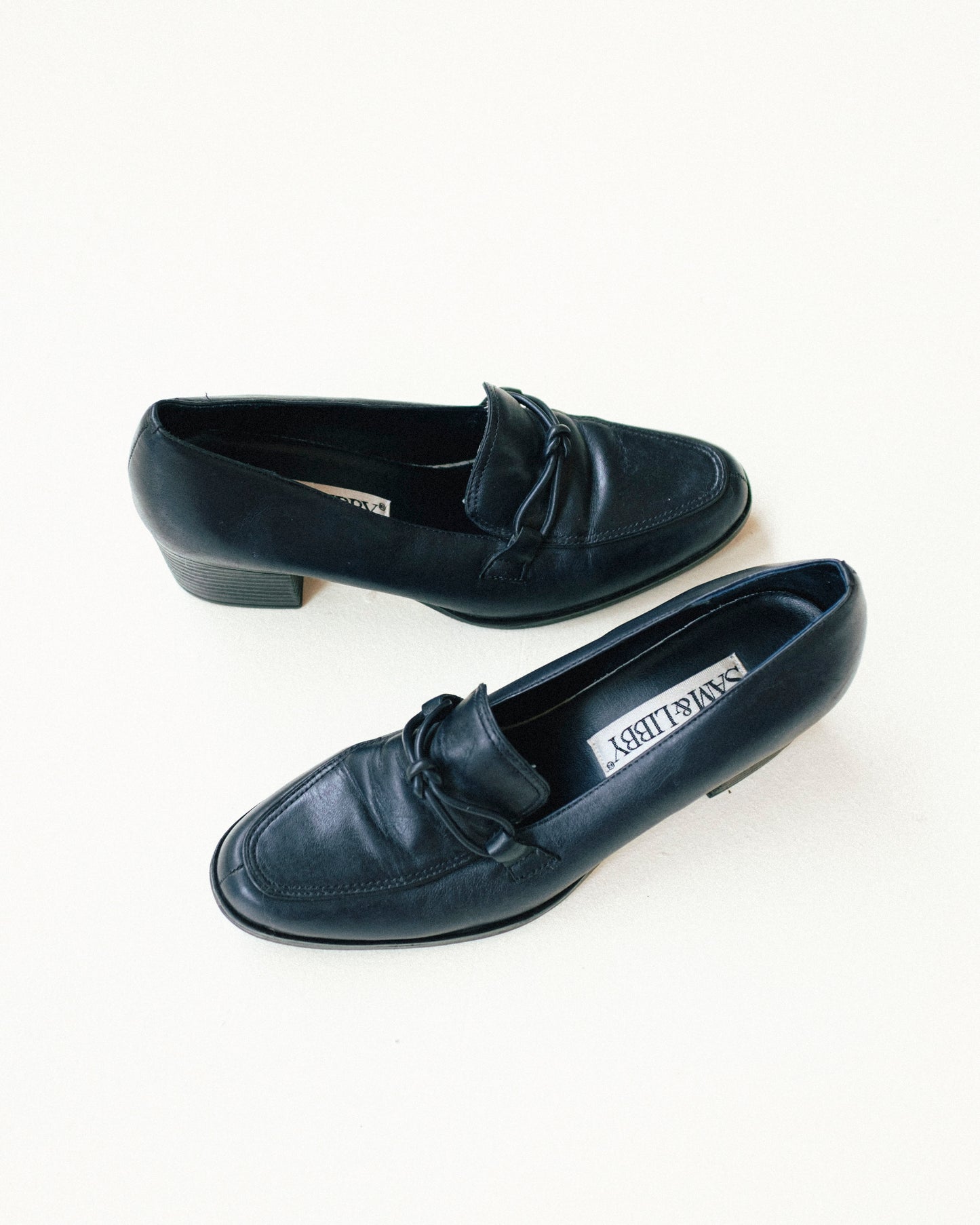 Navy Heel Loafers 7.5