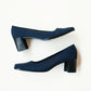 Navy Square Toe Pumps 6.5