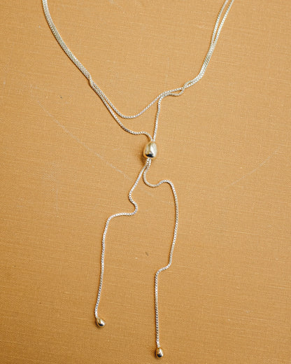Infinity Bolo Necklace - Silver