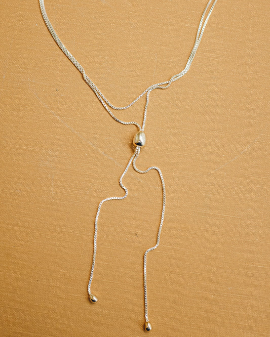 Infinity Bolo Necklace - Silver