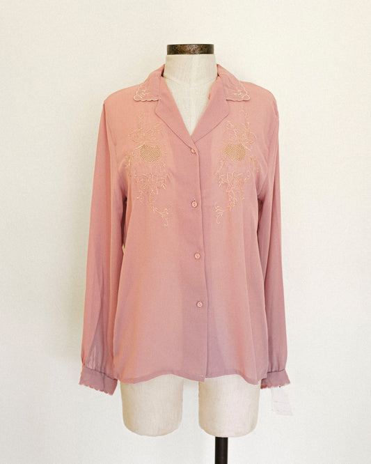 70's Mauve Sheer Blouse