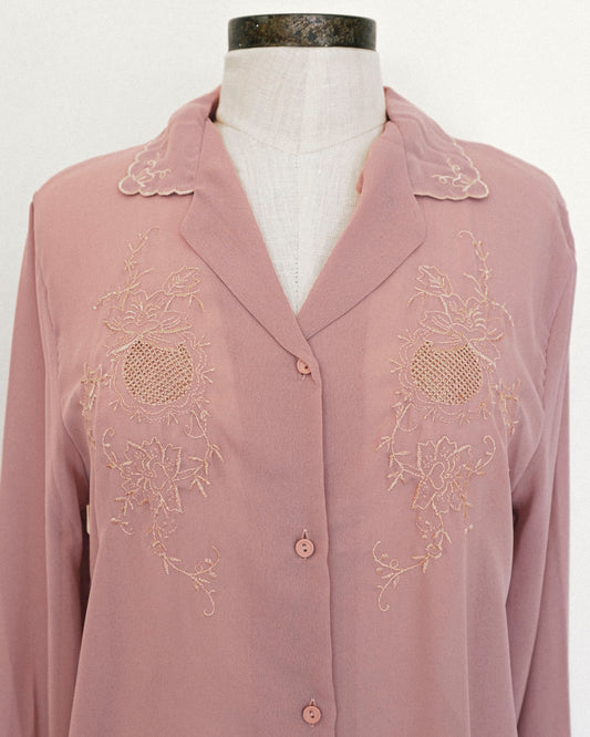 70's Mauve Sheer Blouse