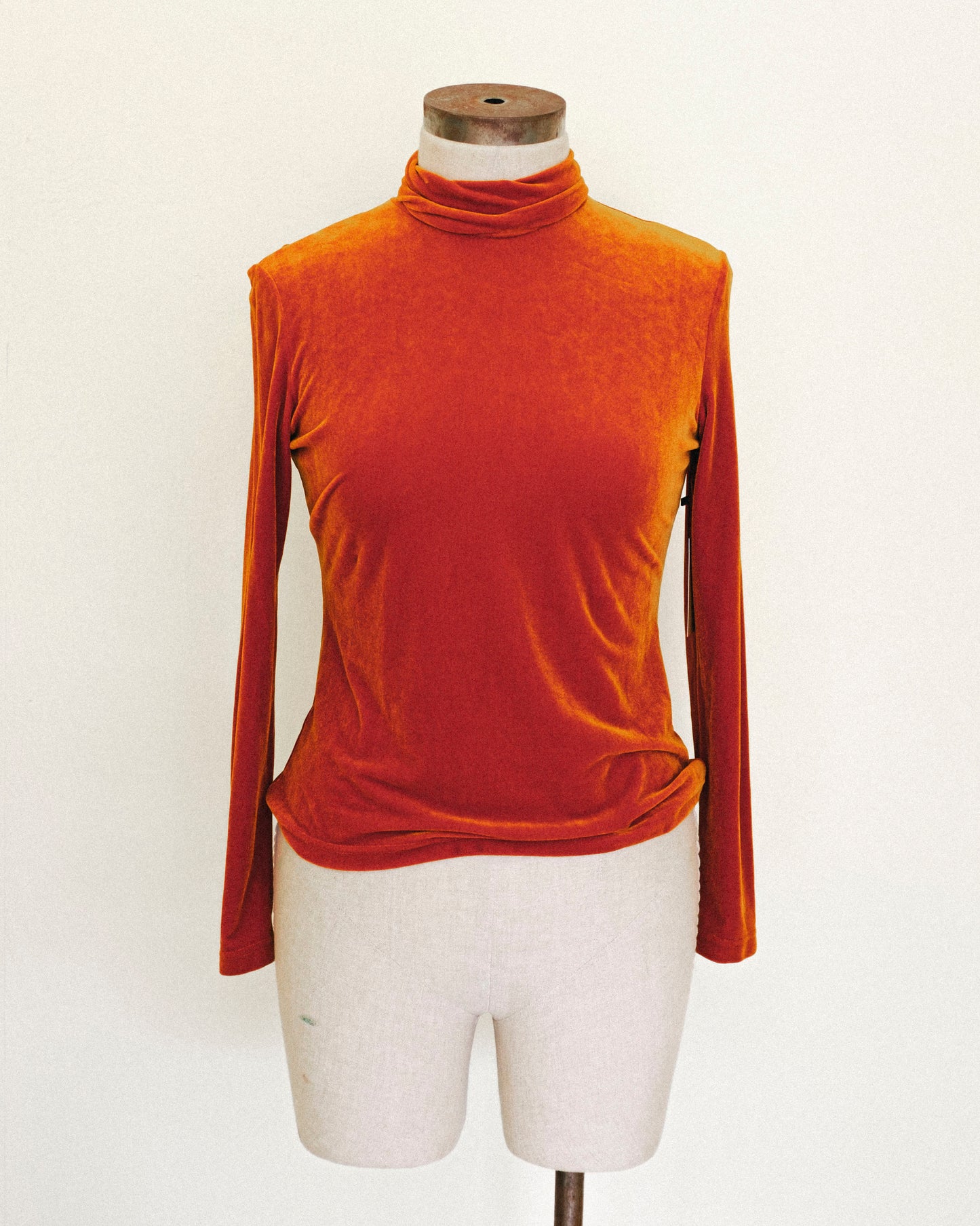 Pumpkin Velvet Turtleneck