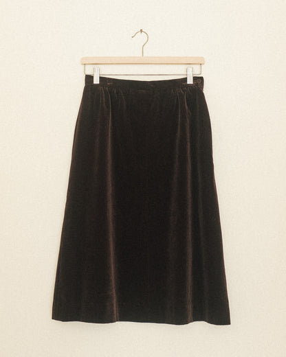 Cocoa Velvet Pencil Skirt