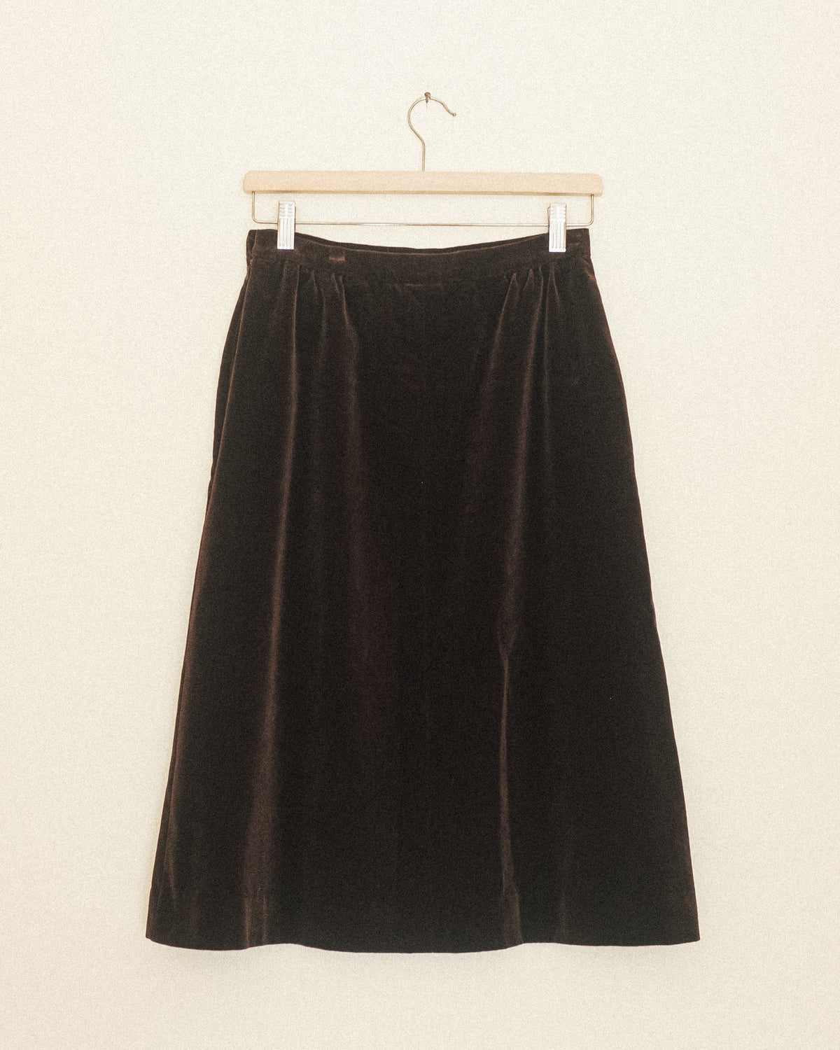Cocoa Velvet Pencil Skirt