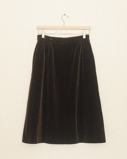 Cocoa Velvet Pencil Skirt