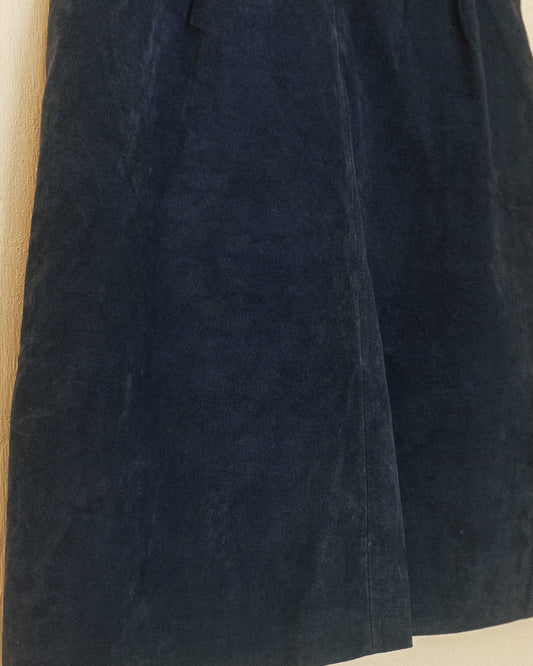 Blue Suede Pencil Skirt