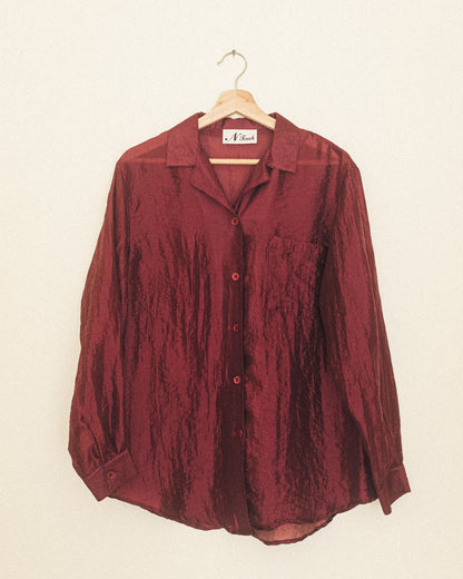 Burgundy Sheer Blouse