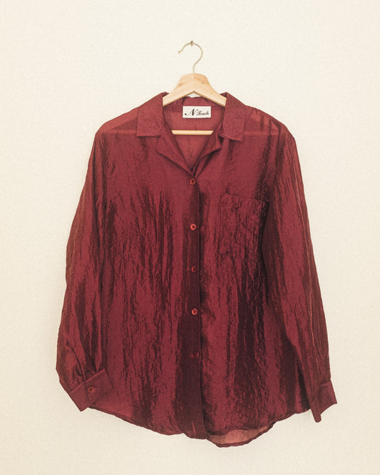 Burgundy Sheer Blouse