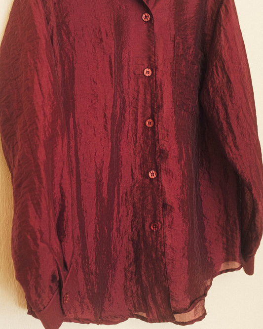Burgundy Sheer Blouse