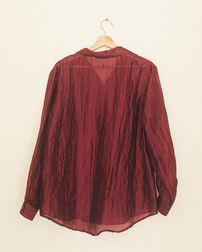 Burgundy Sheer Blouse