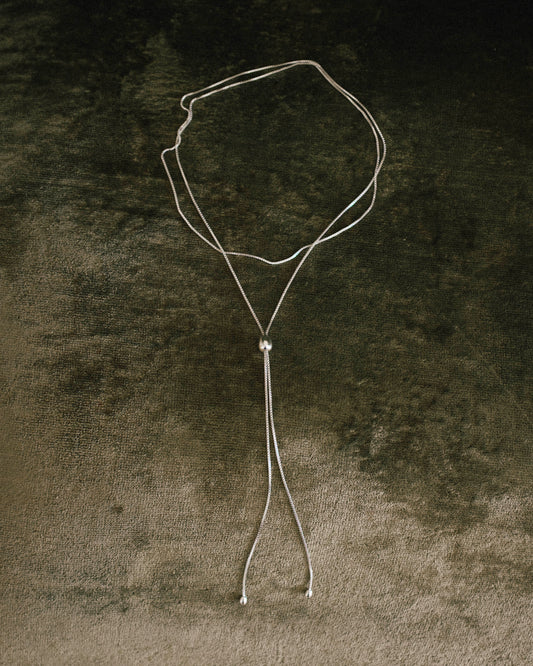 Infinity Bolo Necklace - Silver