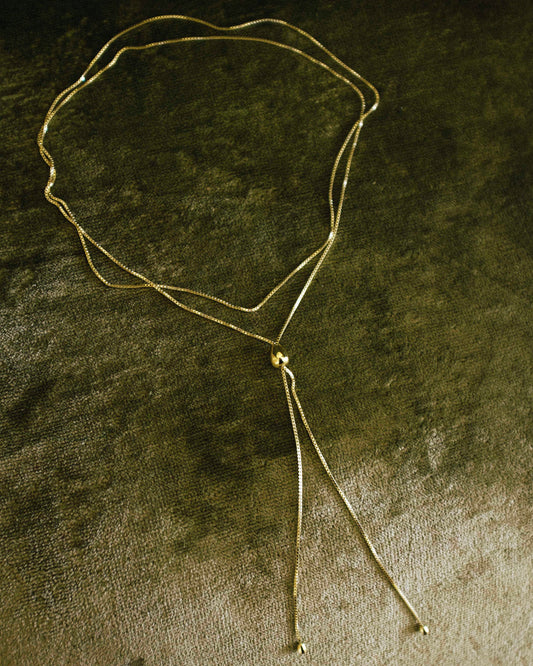 Infinity Bolo Necklace - Gold