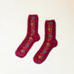 Strawberry Garden Socks - Burgundy