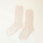 Chunky Ribbed High Socks - Natural