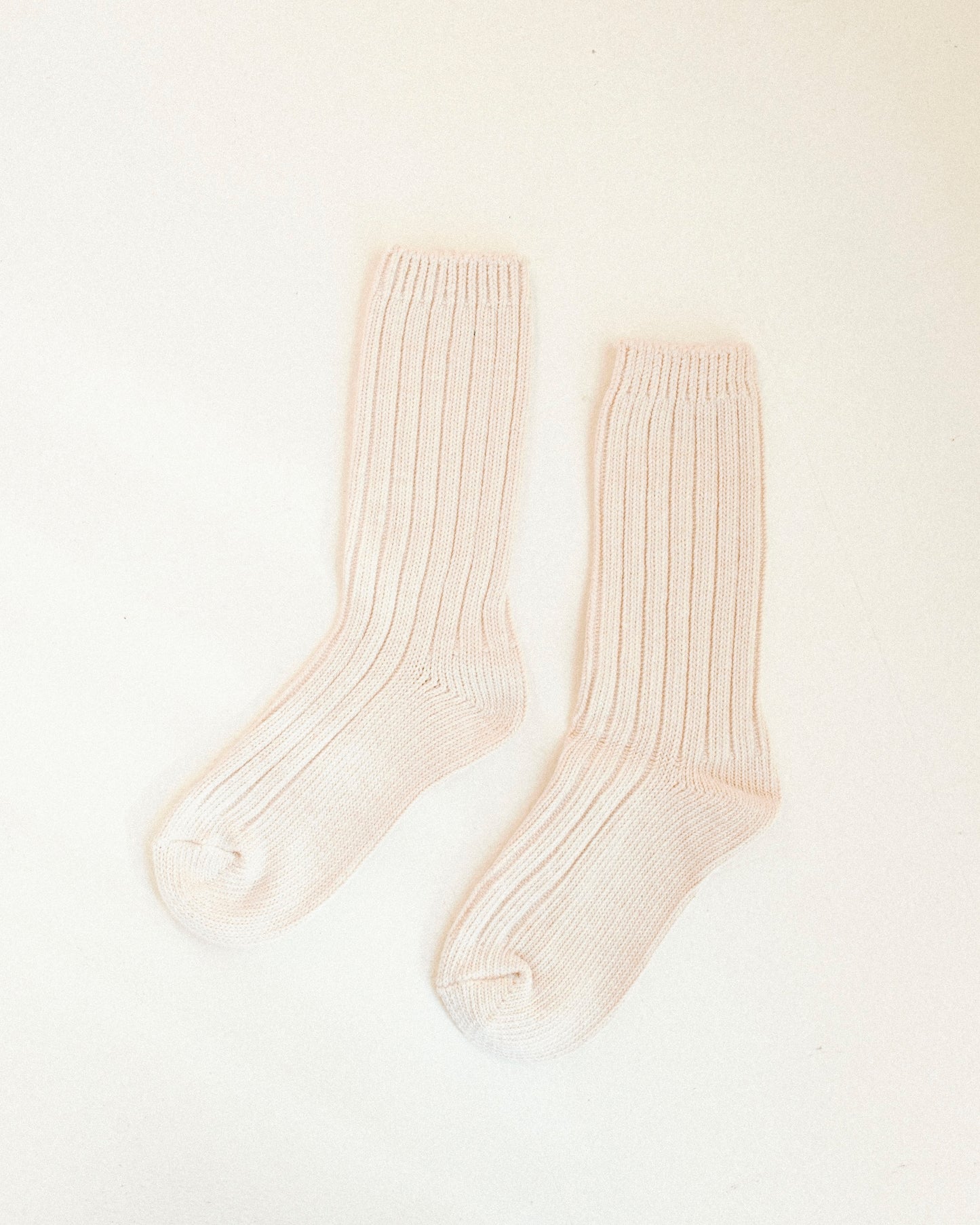 Chunky Ribbed High Socks - Natural