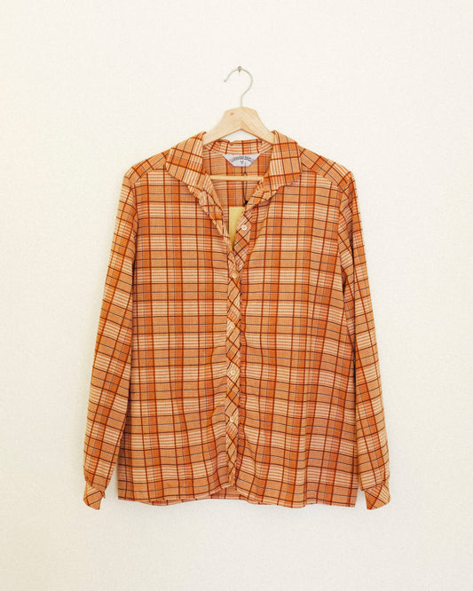 Pumpkin Plaid Button Up