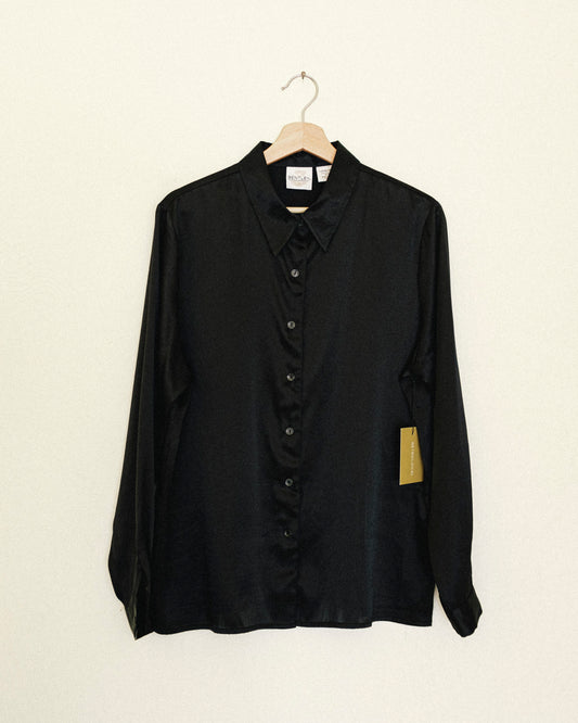 Black Satin Blouse