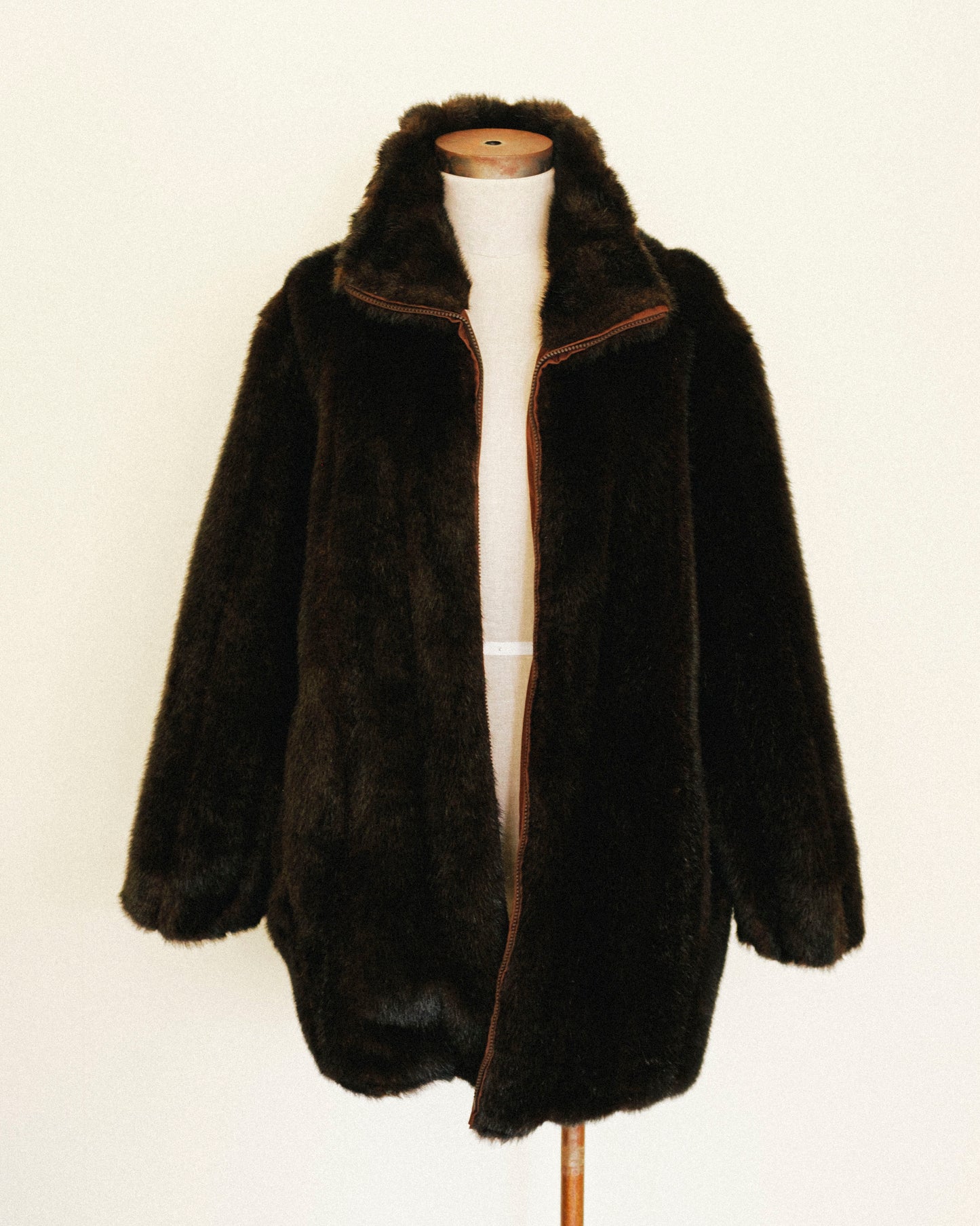 Faux Fur Zip Coat