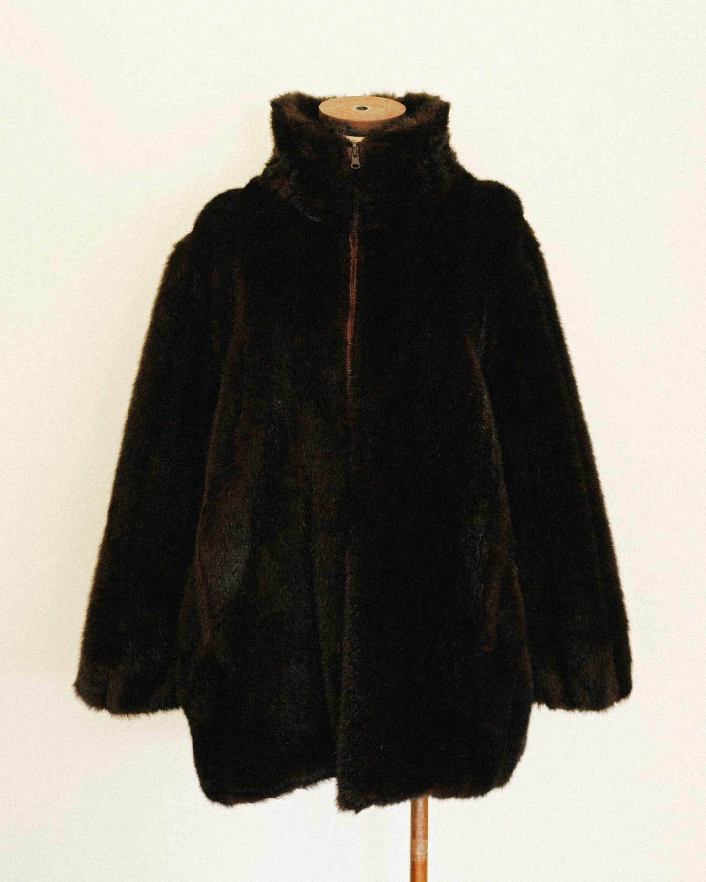 Faux Fur Zip Coat