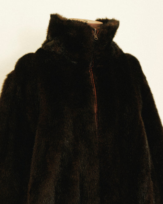 Faux Fur Zip Coat