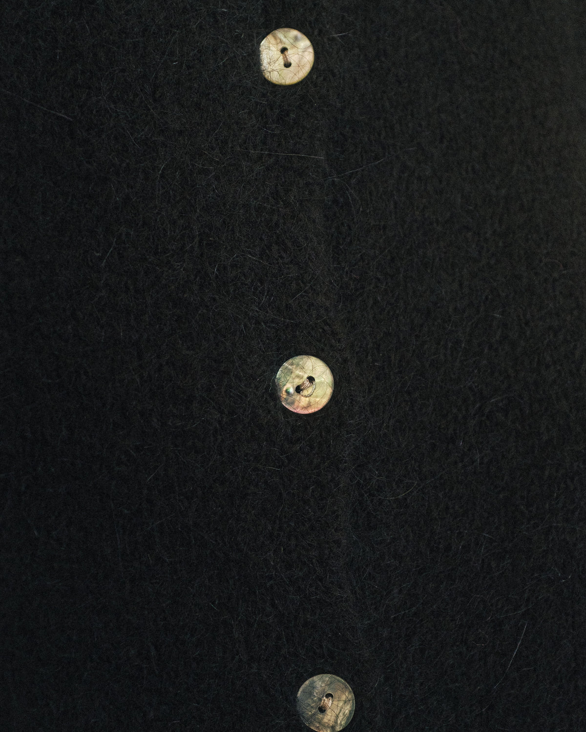 Bubble Sleeve Mohair Cardigan: Noir