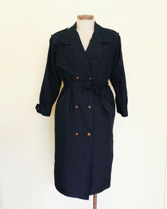 Navy Rain Trench Coat