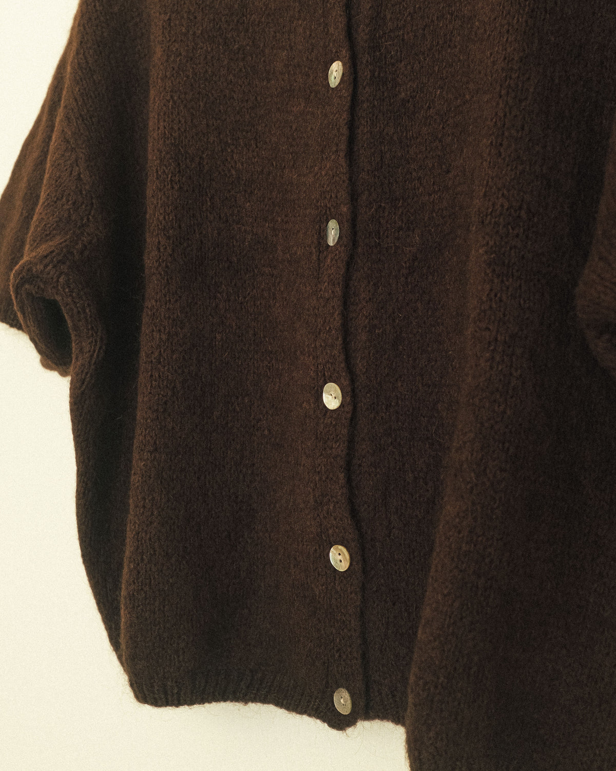 Bubble Sleeve Mohair Cardigan: Cocoa