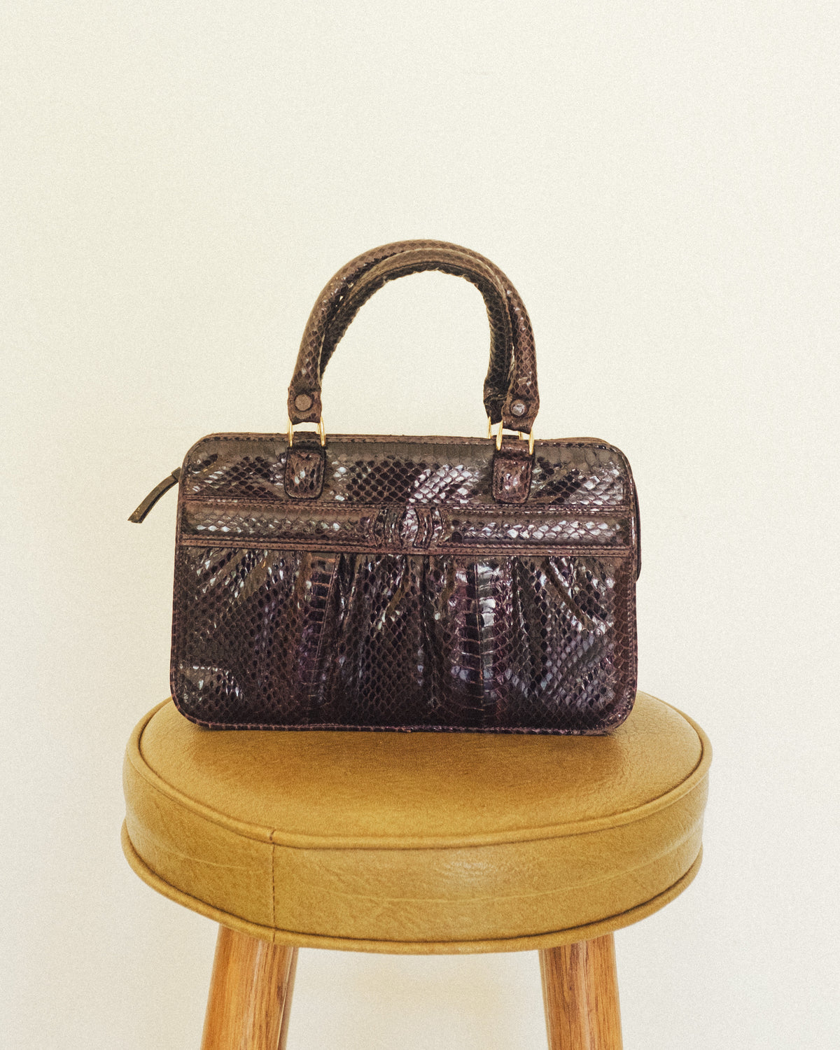 Plum Eel Skin Mini Handbag