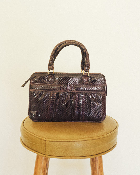 Plum Eel Skin Mini Handbag