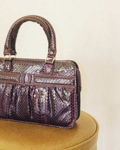 Plum Eel Skin Mini Handbag