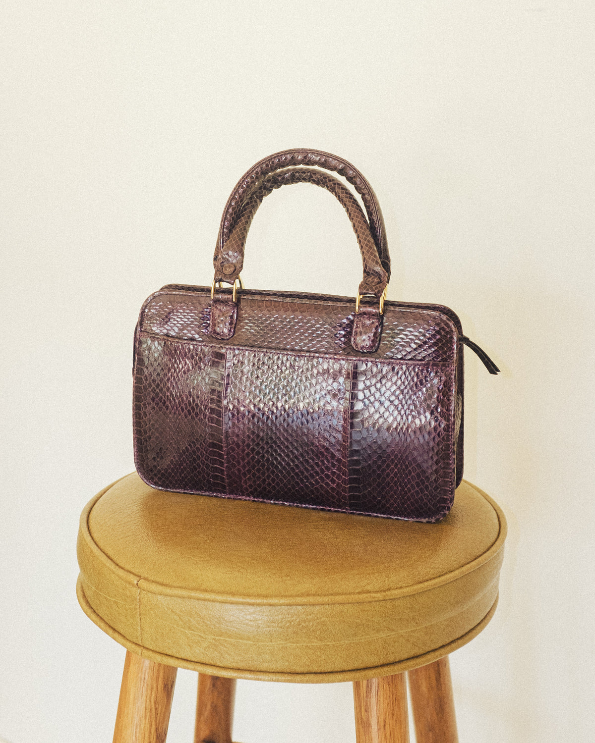 Plum Eel Skin Mini Handbag