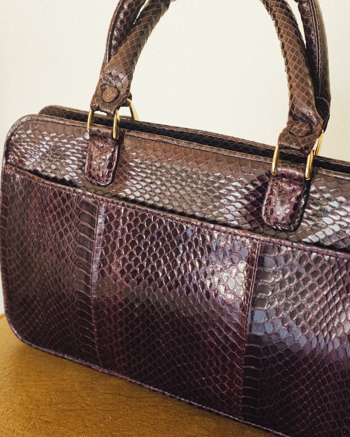 Plum Eel Skin Mini Handbag