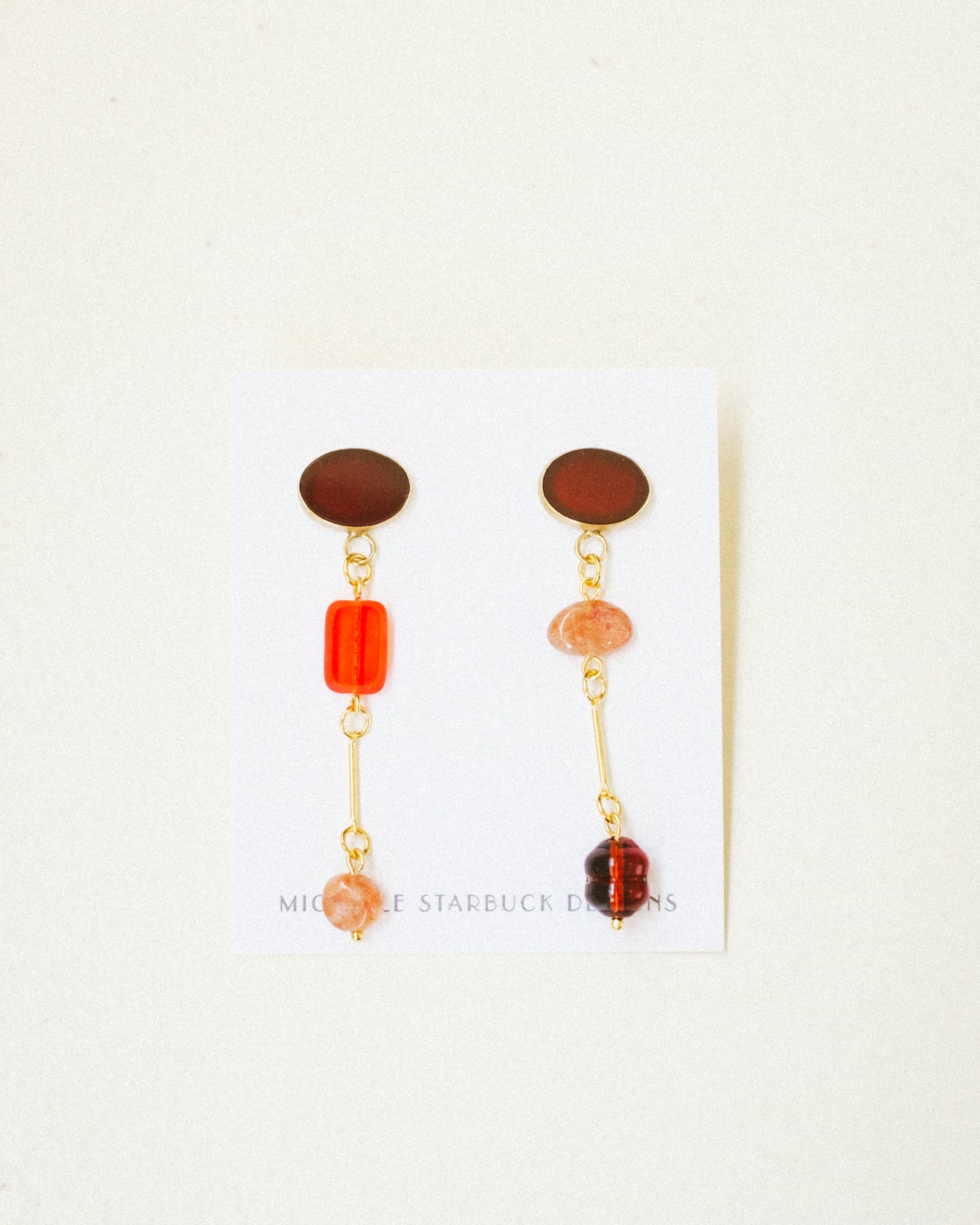 Carnelian Composition Earrings