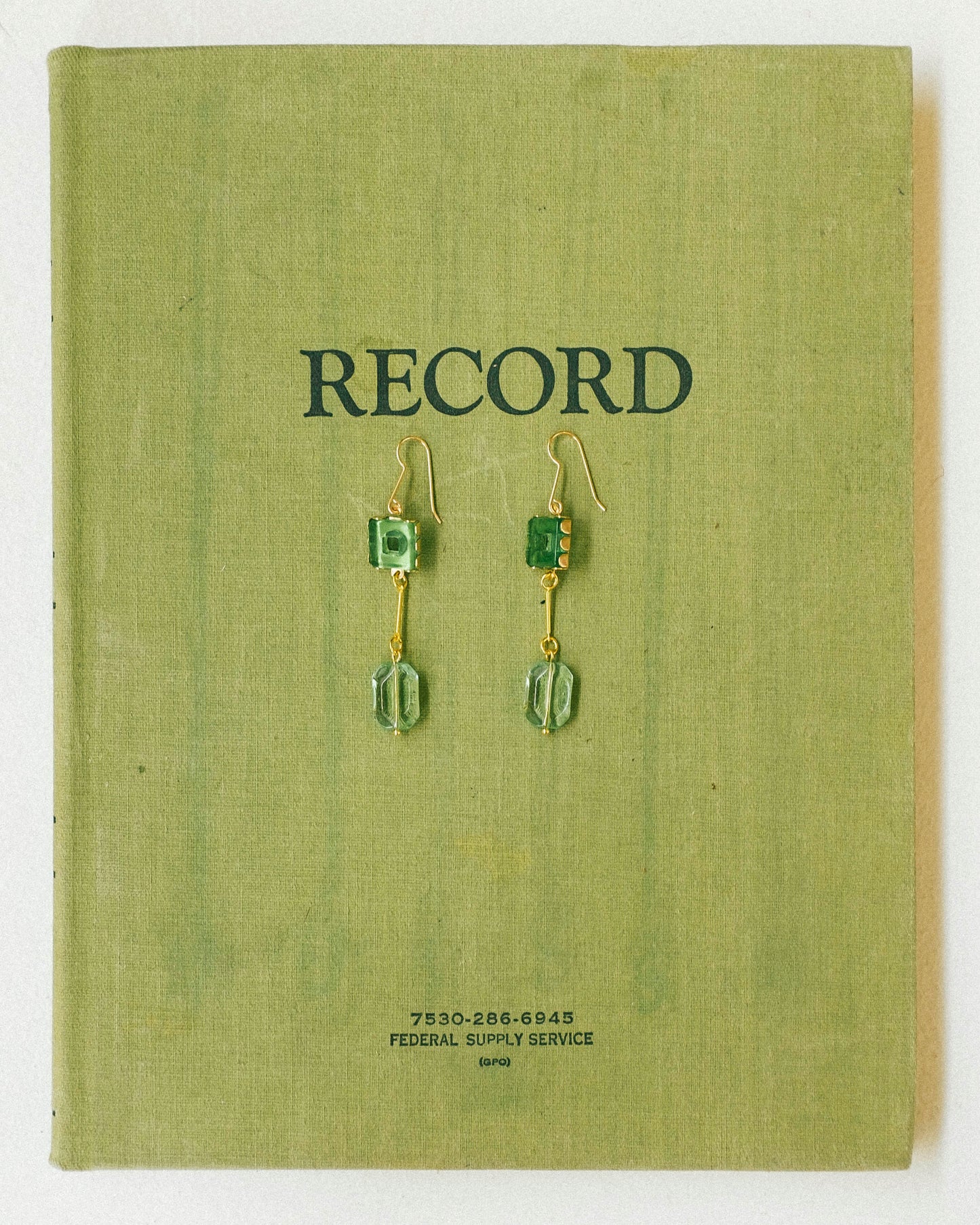 Peridot Glass Drop Earrings