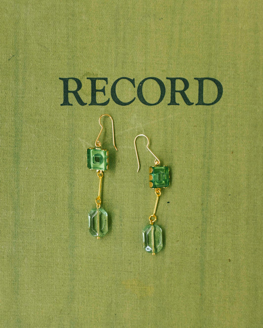 Peridot Glass Drop Earrings