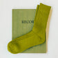 Ribbed Cotton High Socks - Olive