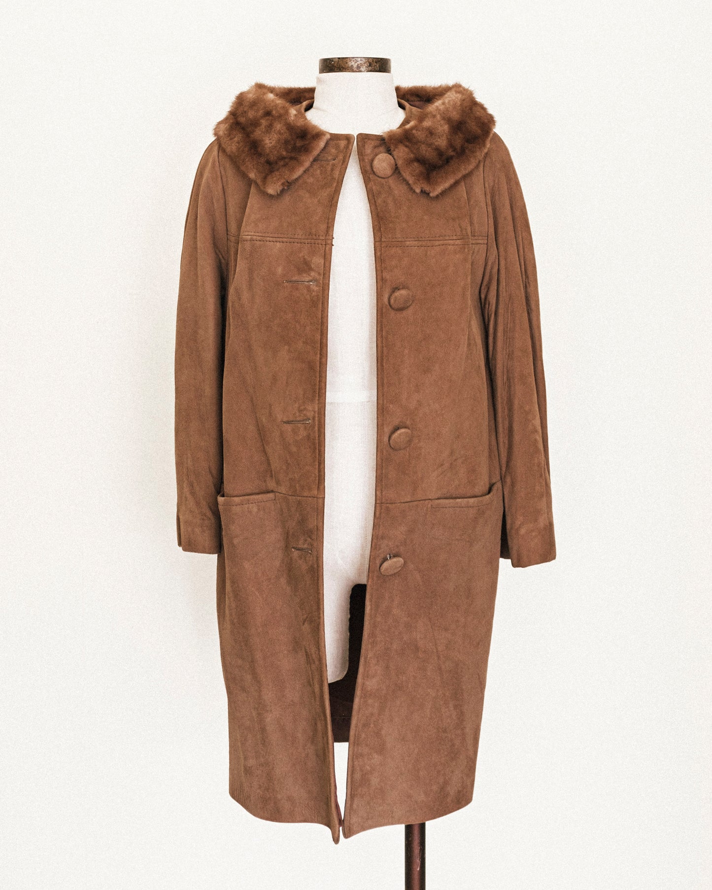 60's Cocoa Leather Coat