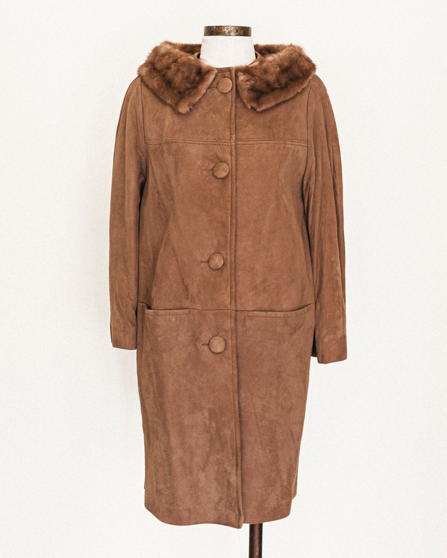 60's Cocoa Leather Coat