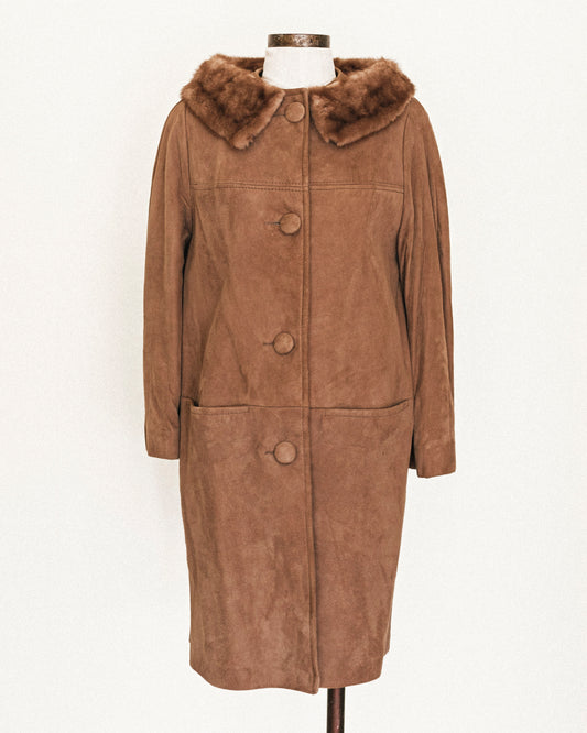 60's Cocoa Leather Coat