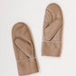 Stitched Shearling Mittens - Cookie