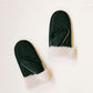 Stitched Shearling Mittens - Coal