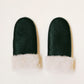 Stitched Shearling Mittens - Coal