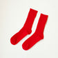 Ribbed Cotton High Socks - Cherry