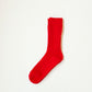 Ribbed Cotton High Socks - Cherry