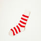 Chunky Ribbed High Socks - Cherry Stripe