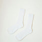 Ribbed Cotton High Socks - Pearl