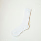 Ribbed Cotton High Socks - Pearl