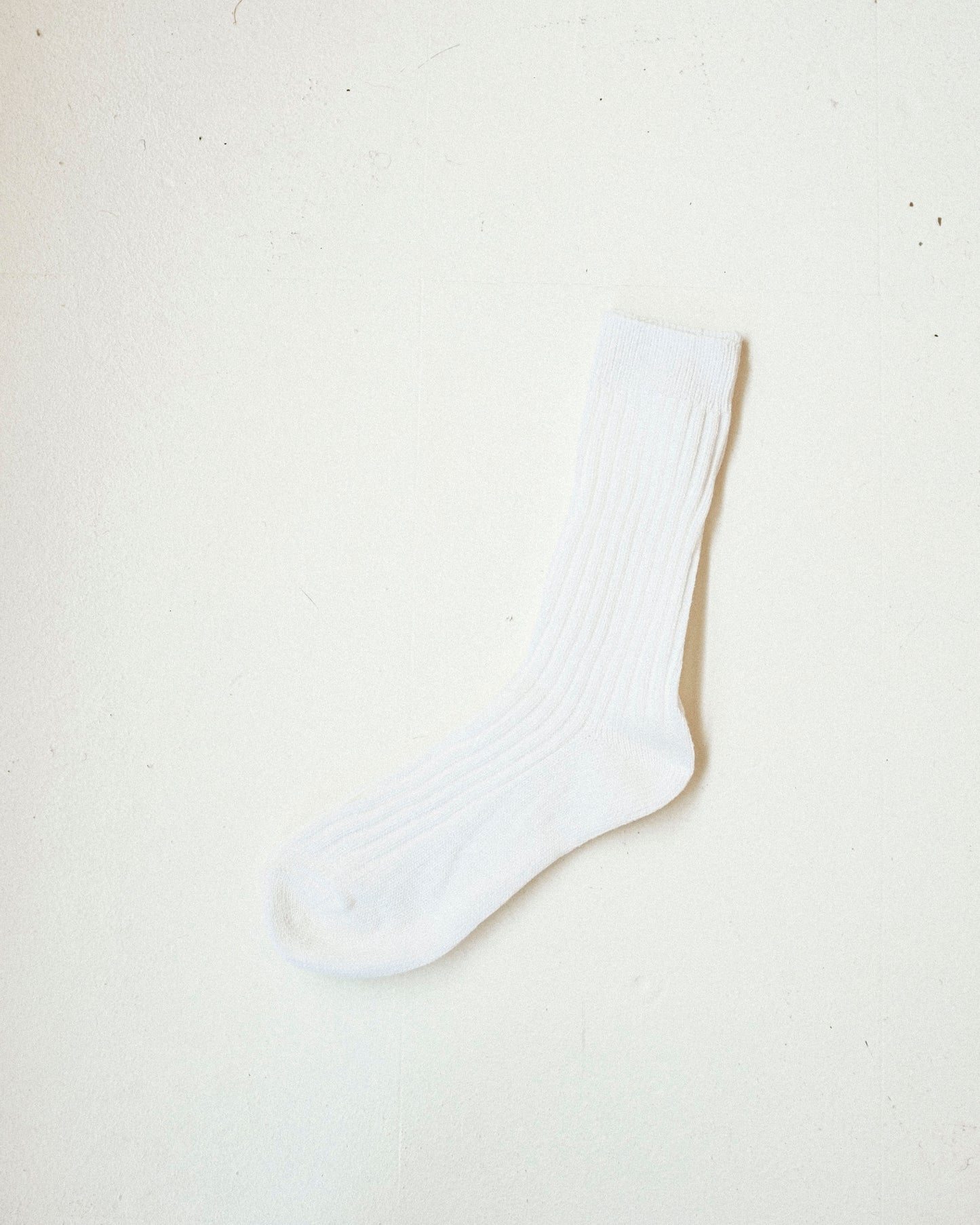 Ribbed Cotton High Socks - Pearl